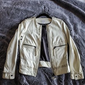 Club Monaco leather Ivory Jacket